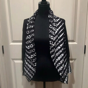 Claudia D Sweater Cardigan EUC Black and White 3/4 Sleeve Large